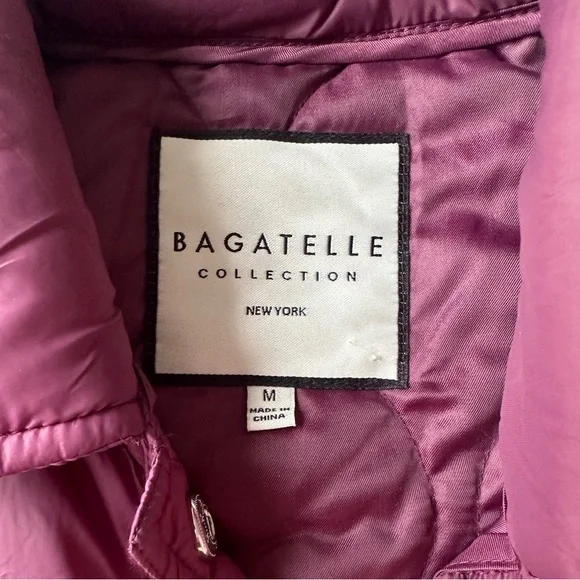 Bagatelle Purple Quilted Lightweight Jacket Snap Front Coat Women’s Medium - Picture 2 of 6